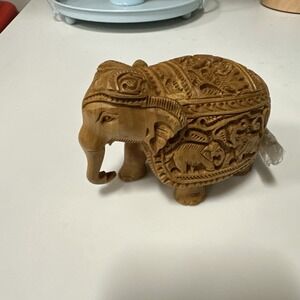 Small Minimalistic Wooden India‎ Elephant decor  2.5x4